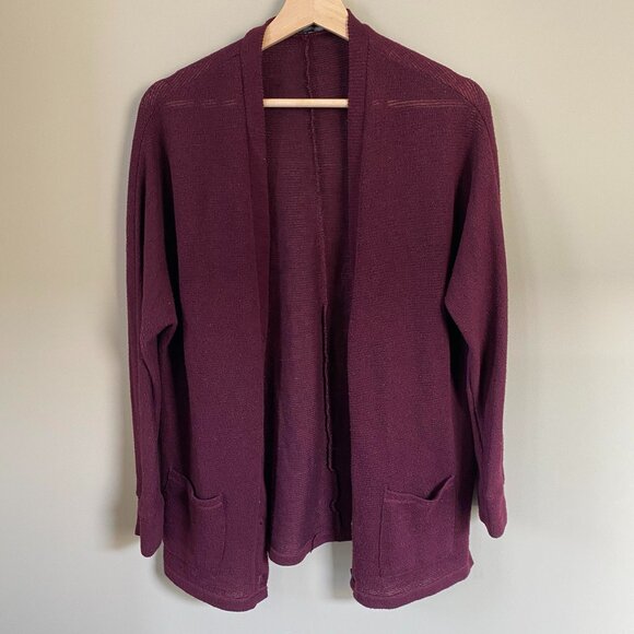 American Eagle Outfitters Maroon Button-up Knit Cardigan Medium - Picture 2 of 10